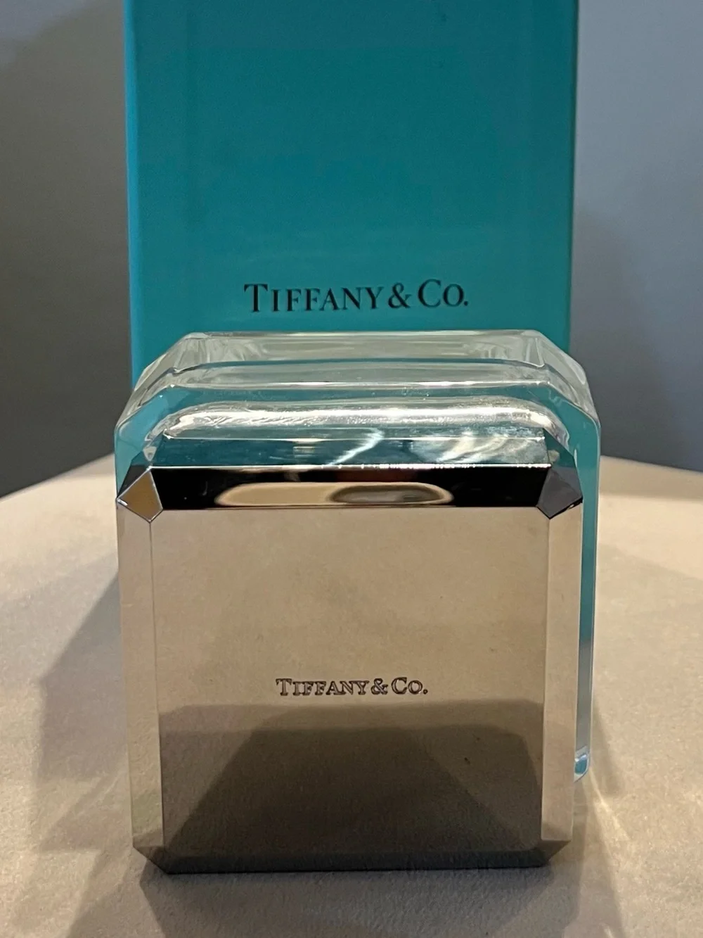 Tiffany & Co Empty Glass Cream Jar with Lid